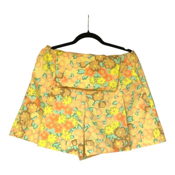 Tory Burch Blossom Poplin Skort Yellow Floral Pleated Women's Size 10 NWT - Picture 4 of 16